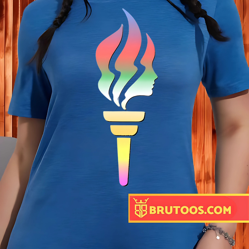 T-shirt Emblema Organização das moças colorido