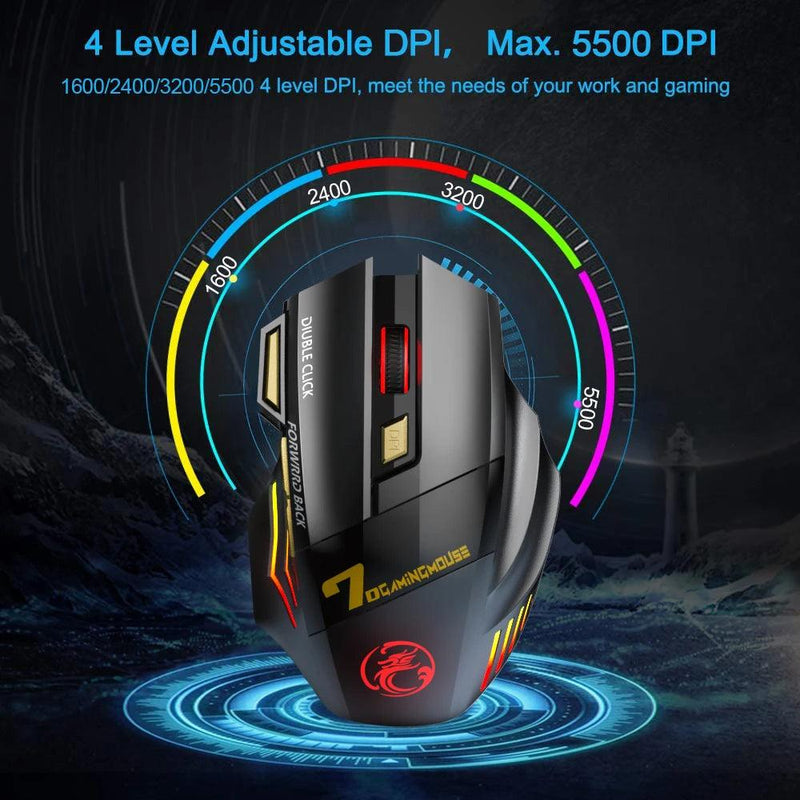 Rechargeable Wireless Mouse Bluetooth Gamer Gaming Mouse Computer Ergonomic Mause With Backlight RGB Silent Mice For Laptop PC - Brutoos