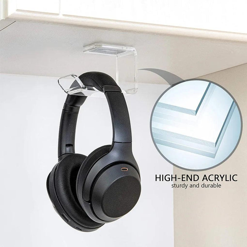 Headphone Hanger Bracket 15kg Acrylic Headset Stand Under Desk Earphone Storage Holder Rack Hot Sale - Brutoos