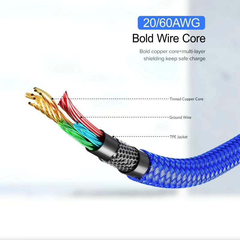 Cabo usb 3a para samsung, xiaomi, huawei