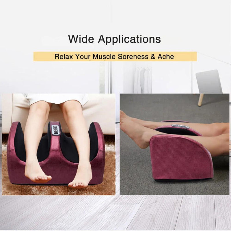 Electric Foot Massager Heating Therapy Hot Compression Shiatsu Kneading Roller Muscle Relaxation Pain Relief Foot Spa Machine - Brutoos