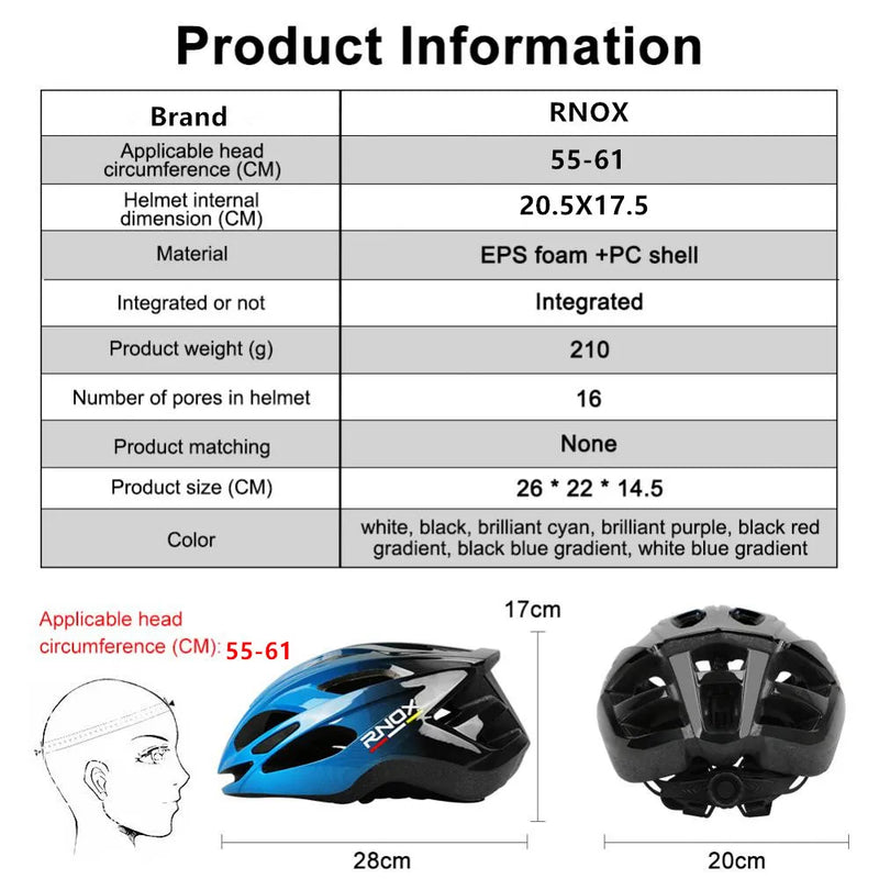 Capacete de ciclismo ultraleve boné Rnox 2024