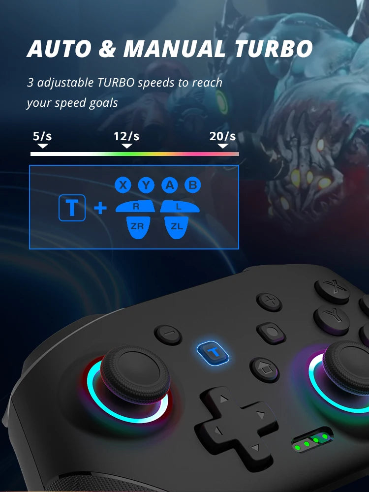 Controlador para nintendo switch oled/lite console pro gamepad com bateria de 1000mah