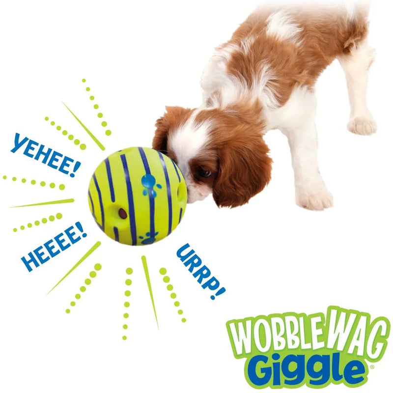 Wobble Wag Giggle Glow Ball Interactive Dog Toy Fun Giggle Sounds When Rolled or Shaken Pets Know Best As Seen On TV - Brutoos