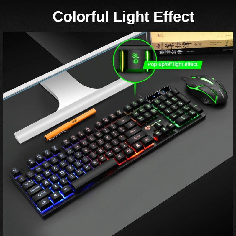 GMK-20 104 Keys Glowing Universal Low Price Banda Rgb Clavier Gamer Popular Pc Gaming Keyboard USB Wired Keyboards For Laptop - Brutoos