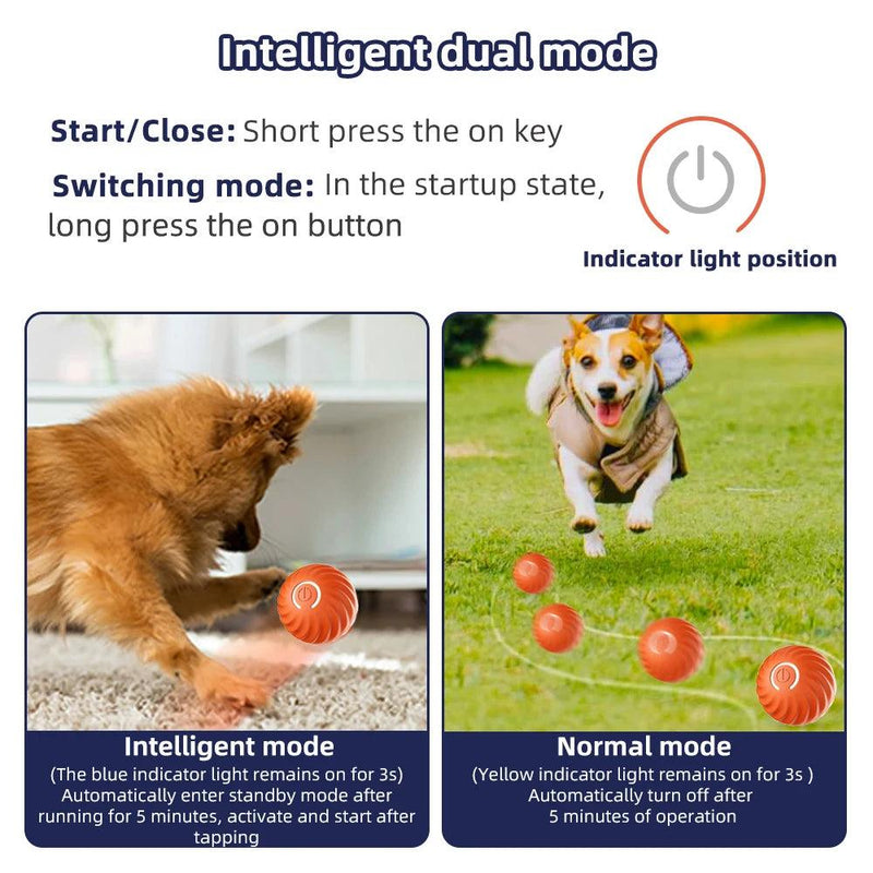 Smart Dog Toy Ball Electronic Interactive Pet Toy Moving Ball USB Automatic Moving Bouncing for Puppy Birthday Gift Cat Product - Brutoos