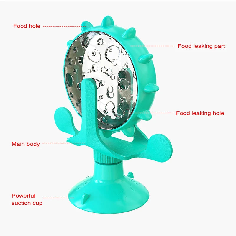 Interactive Treat Leaking Toy For Cat Small Dogs Slow Feeder Dispenser Puppy Funny Rotatable Wheel Improve IQ Kitten Accessories - Brutoos