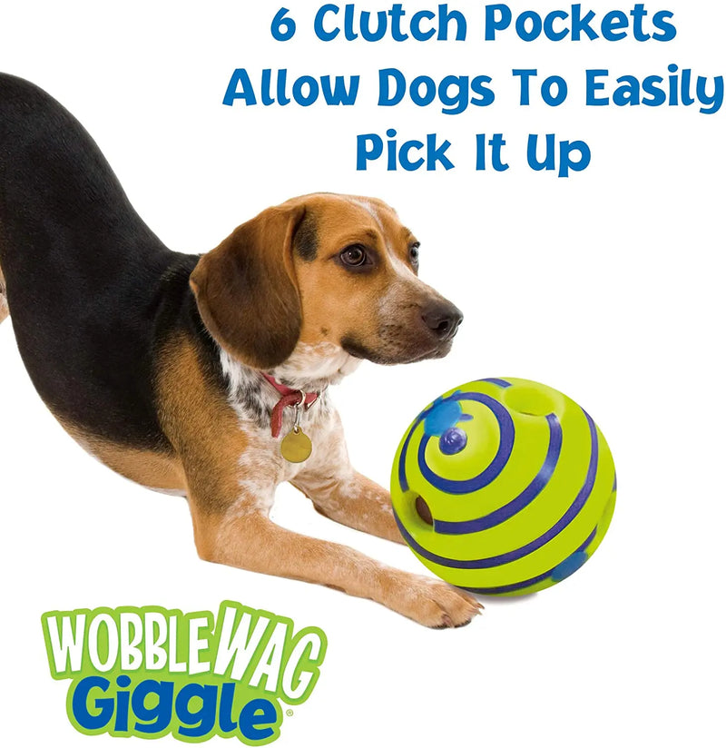 Wobble Wag Giggle Glow Ball Interactive Dog Toy Fun Giggle Sounds When Rolled or Shaken Pets Know Best As Seen On TV - Brutoos