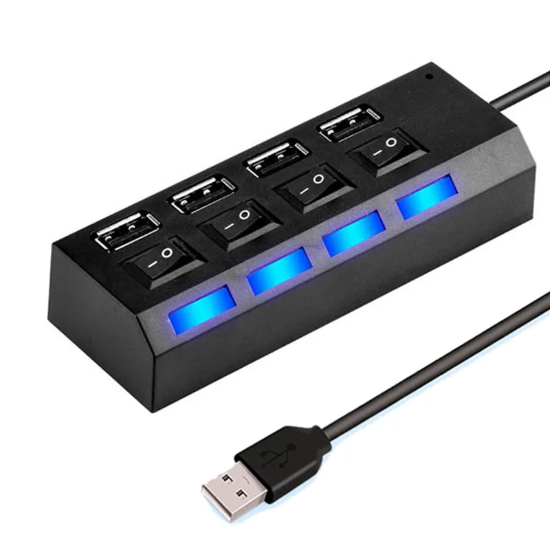 Porta Usb Ultra Speed 7 portas USB HUB 2.0 Multiple LED For LapTop