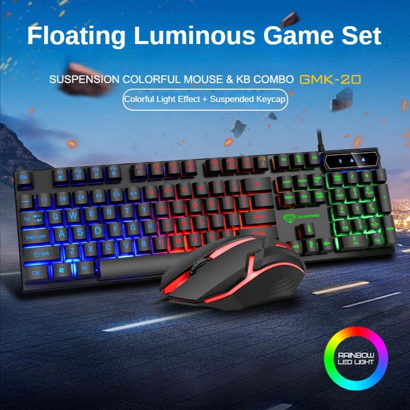 GMK-20 104 Keys Glowing Universal Low Price Banda Rgb Clavier Gamer Popular Pc Gaming Keyboard USB Wired Keyboards For Laptop - Brutoos