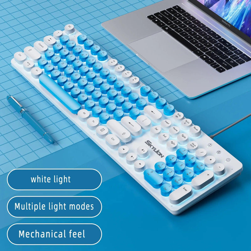 SKYLION H300 Wired 104 Keys Membrane Keyboard Many Kinds of Colorful Lighting Gaming and Office For Windows and IOS System - Brutoos