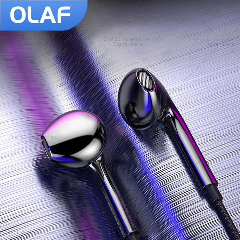 Headphones Earbuds Sports OLAF 3.5mm with Microphone Bass Stereo For Phones