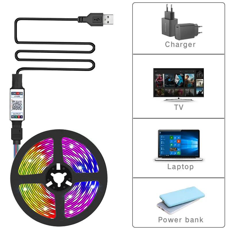 Fita Super LED Bluetooth App Control USB - Brutoos