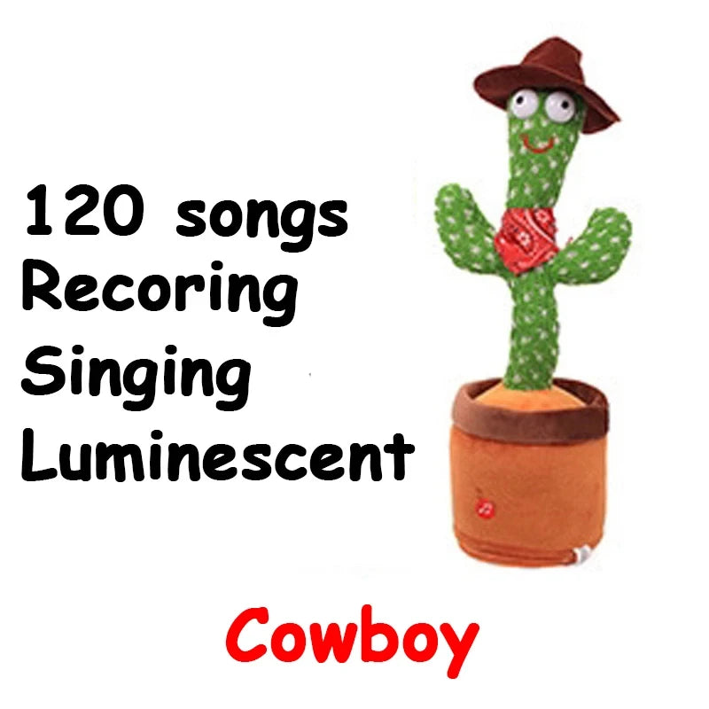 Dancing Cactus Repeat Talking Toy Electronic Plush Toys Can Sing Record Lighten USB Early Education Funny Gift Interactive Bled