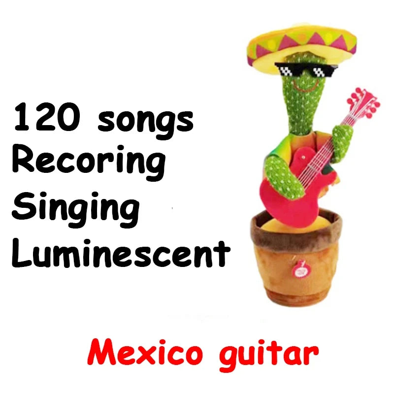 Dancing Cactus Repeat Talking Toy Electronic Plush Toys Can Sing Record Lighten USB Early Education Funny Gift Interactive Bled