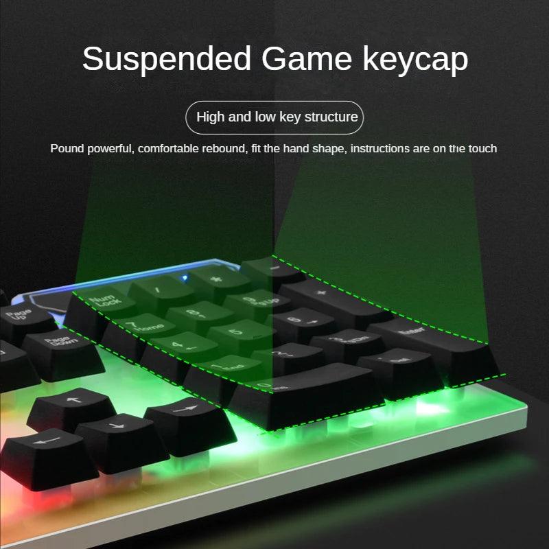 GMK-20 104 Keys Glowing Universal Low Price Banda Rgb Clavier Gamer Popular Pc Gaming Keyboard USB Wired Keyboards For Laptop - Brutoos