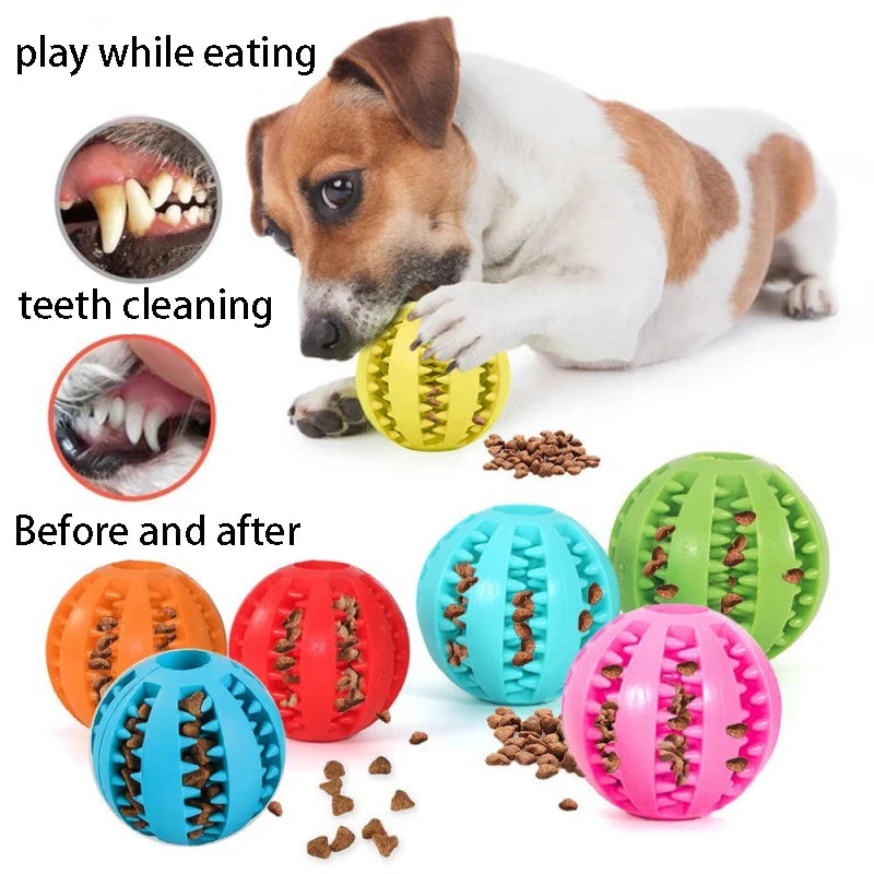 Natural Rubber Pet Dog Toys Dog Chew Toys Tooth Cleaning Treat Ball Extra-tough Interactive Elasticity Ball5cm for Pet Products - Brutoos