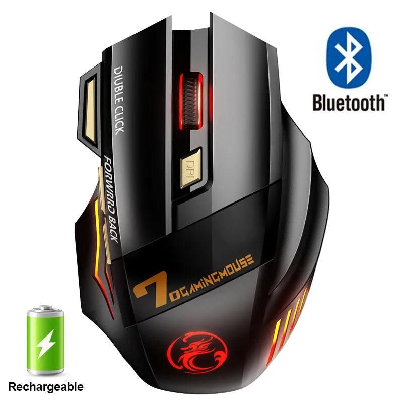 Rechargeable Wireless Mouse Bluetooth Gamer Gaming Mouse Computer Ergonomic Mause With Backlight RGB Silent Mice For Laptop PC - Brutoos