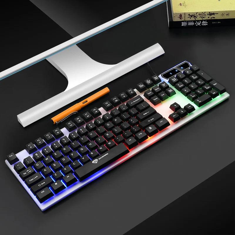 GMK-20 104 Keys Glowing Universal Low Price Banda Rgb Clavier Gamer Popular Pc Gaming Keyboard USB Wired Keyboards For Laptop - Brutoos