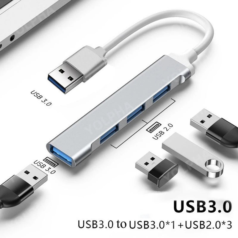 Porta USB 3.0 4 portas Hub de alta velocidade tipo-C