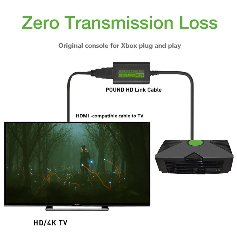 For Xbox To HDMI-compatible Converter Digital Video Audio Adapter HDTV Projector TV Monitor Converter for XBOX 480P 720P 1080P