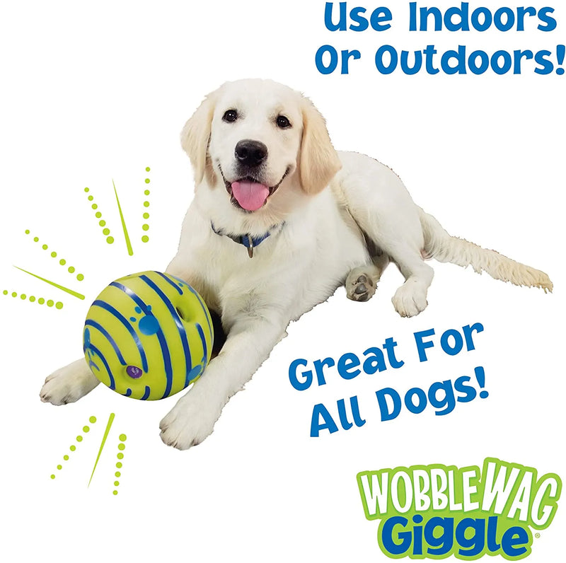 Wobble Wag Giggle Glow Ball Interactive Dog Toy Fun Giggle Sounds When Rolled or Shaken Pets Know Best As Seen On TV - Brutoos