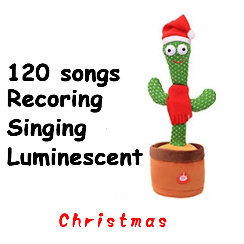 Dancing Cactus Repeat Talking Toy Electronic Plush Toys Can Sing Record Lighten USB Early Education Funny Gift Interactive Bled