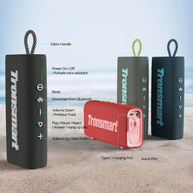 Coluna de som Bluetooth Tronsmart 3.0  IPX7 à prova d'água