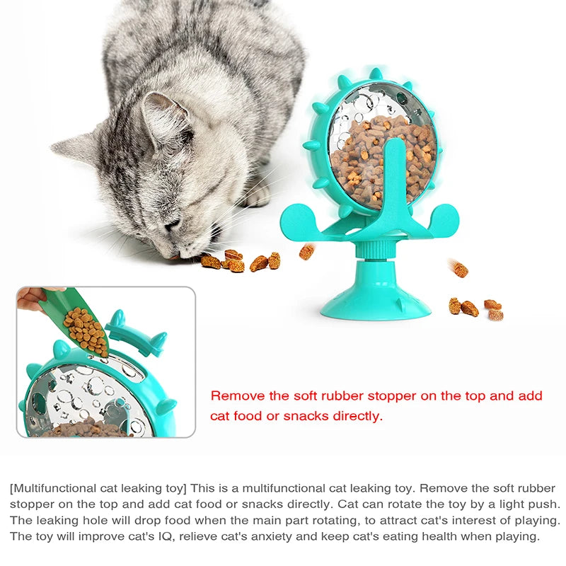 Interactive Treat Leaking Toy For Cat Small Dogs Slow Feeder Dispenser Puppy Funny Rotatable Wheel Improve IQ Kitten Accessories - Brutoos