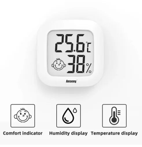 LCD Digital Thermometer Hygrometer Indoor Room Electronic Temperature Humidity Meter Sensor Gauge Weather Station For Home - Brutoos