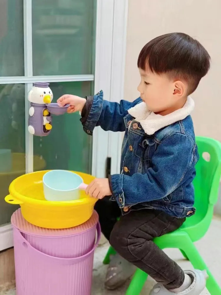 New Cute Duck/Elephant Baby Shower Bath Toys Children Water Play Spinner with Suction Cup Waterwheel Games for Kid Bathroom