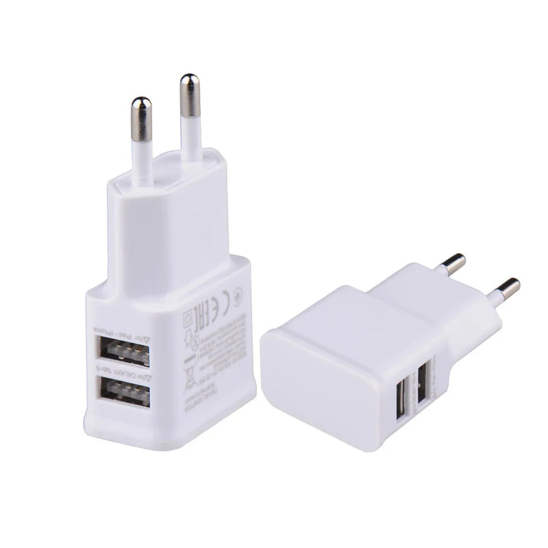 5V Portable Dual USB Power Adapter Mobile Phone Charger Electrical Socket Travel Smart Matching Charger Adapter For Smartphone