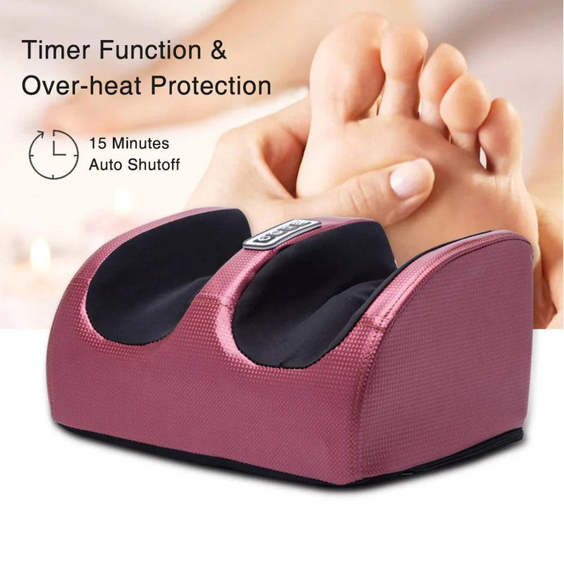 Electric Foot Massager Heating Therapy Hot Compression Shiatsu Kneading Roller Muscle Relaxation Pain Relief Foot Spa Machine - Brutoos