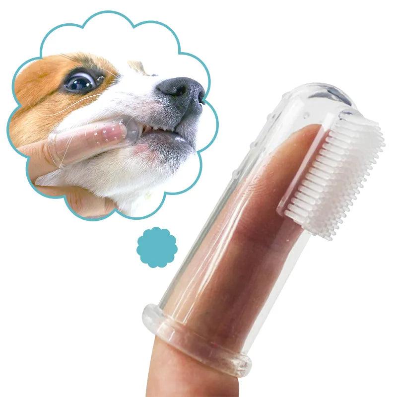 Super Soft Pet Finger Toothbrush Teddy Dog Brush Bad Breath Tartar Teeth Care Tool Dog Cat Cleaning Silicagel Pet Supplies - Brutoos