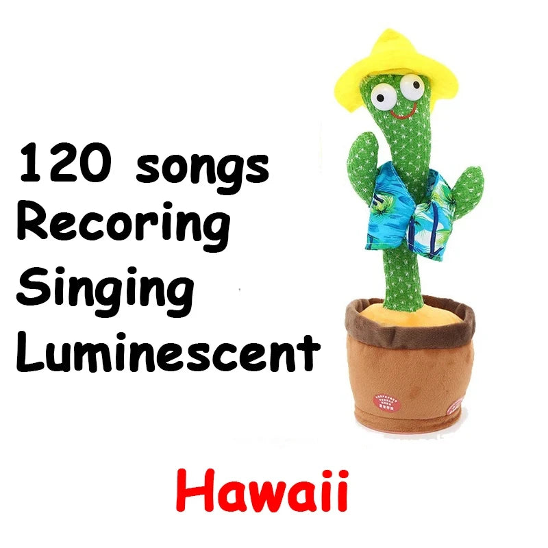 Dancing Cactus Repeat Talking Toy Electronic Plush Toys Can Sing Record Lighten USB Early Education Funny Gift Interactive Bled