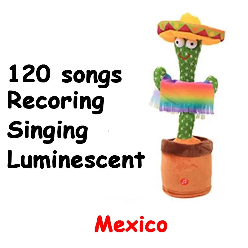 Dancing Cactus Repeat Talking Toy Electronic Plush Toys Can Sing Record Lighten USB Early Education Funny Gift Interactive Bled