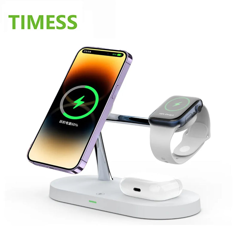 Power Bank 3 em 1 Ultra Magnetic For iPhone 12 13 14 15 Apple Watch 9 8 7 6 5 Airpods 2 3 Pro