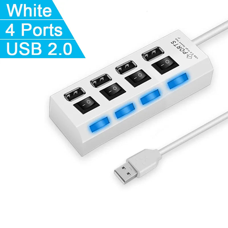 Porta Usb Ultra Speed 7 portas USB HUB 2.0 Multiple LED For LapTop