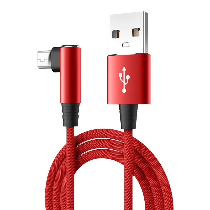 Cabo Micro usb 3.0 90 graus para Tele móveis Android